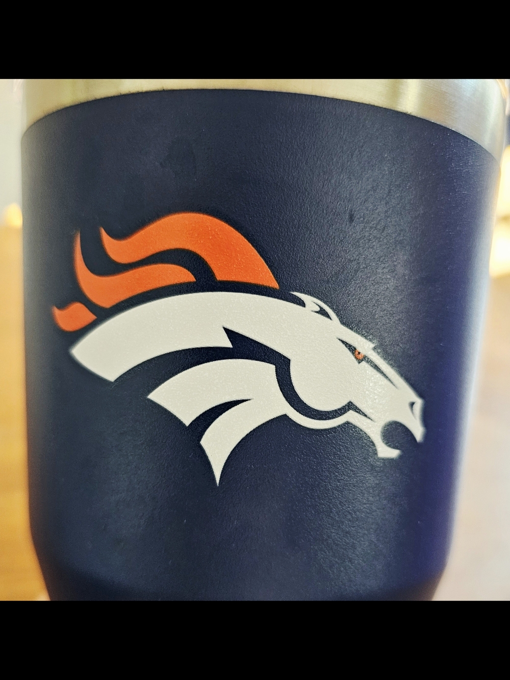 Denver Broncos Simple Modern Navy 30oz Cruiser Travel Tumbler - Picture 6 of 14